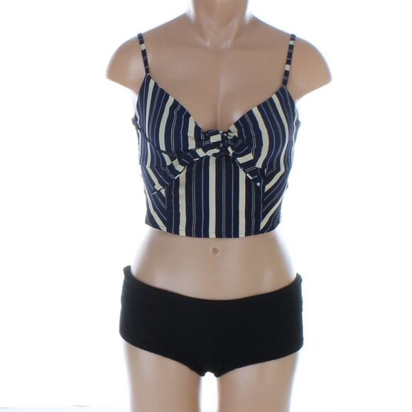 Angie Tops - Angie Striped Blouse Tank, Tie Front NWT